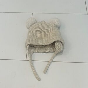 Zara baby Cozy Cream Knit Pom-Pom Hat for Kids 12m
